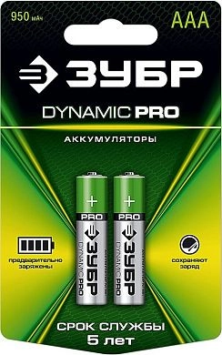 Аккумулятор 2шт 950мА/ч Ni-Mh на карточке "DYNAMIC PRO" (59271-2C_z01) ЗУБР