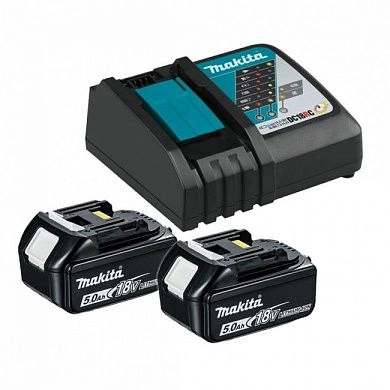 Аккумулятор 18В 2шт 5.0 А/ч Li-ion BL1850B + ЗУ DC18RC, картон (191L74-5) MAKITA