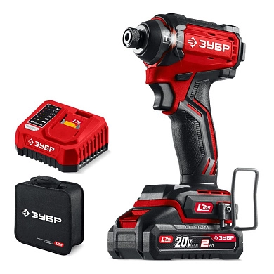 Винтоверт ударный аккум. ВБУ-180-21 (LMS) (20.0 В, 1 акк. х 2 А/h, HEX 1/4", 180 Нм, сум.) ЗУБР