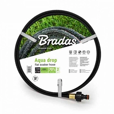 Шланг сочащийся с фитингами AQUA-DROP FLAT 1/2" 7.5м (WADF1/2075) BRADAS