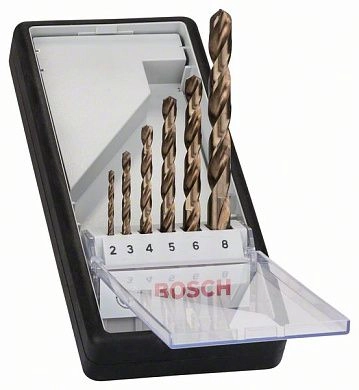 Набор сверл по металлу 2.0-8.0 мм, HSS-Co, 6шт. ROBUST Line (2 607 019 924) BOSCH