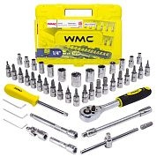 Набор головок с трещоткой и удлинителями 1/4" 4-14мм, 46пр. (WMC-2462-5 EURO) WMC TOOLS