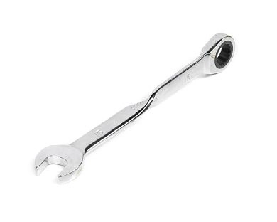 Ключ комбинированный с трещ., удлиненный, 15х15мм, с изог/рук., хром.покр. (121241) HORTZ