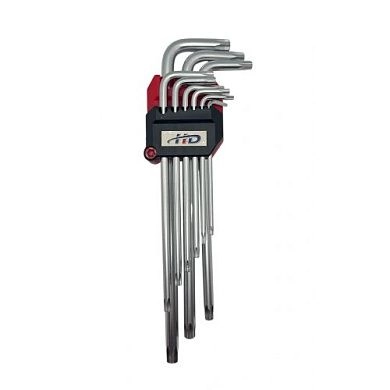 Ключи TORX с отверстием T10-T50 удлиненные (набор 9шт.) CrV (HD-0512) H-D