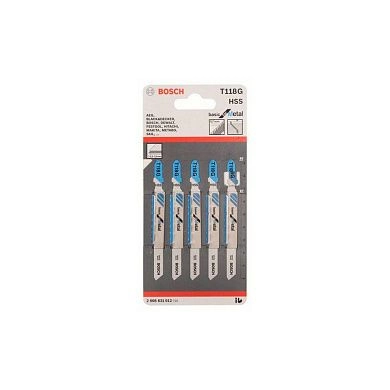 Пилка для лобзика T 118 G Basik for Metal (в упаковке 5шт.), (2.608.631.012) BOSCH