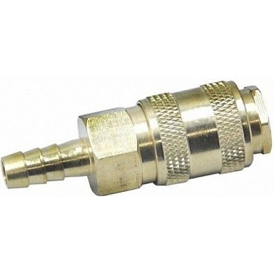 Соединение быстросъемное с клапаном "ёлочка" 10мм (латунь)(HD-1182B) H-D