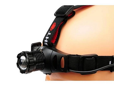 Фонарь светодиодный налобный (3W, 100lm, 1.5V, 3хAAA, zoom) (YT-08590) YATO