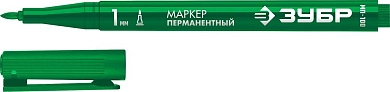 Маркер перм., зеленый, толщ. письма 1мм "МП-100" (06320-4) ЗУБР