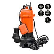Насос дренажнo-фекальный  Skiper SP8-1.5 (1500 Вт, 250 л/мин, чугун, попл.выкл), SKIPER