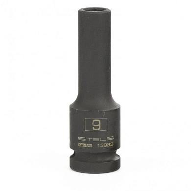 Головка ударная удлиненная шестигранная, 9 мм, 1/2", CrMo (13933) STELS