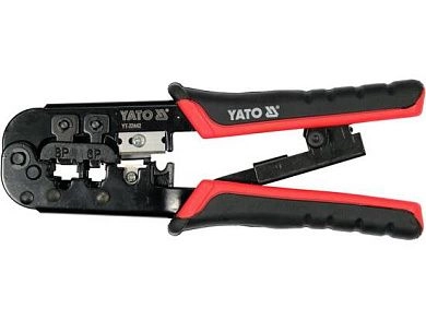 Пресс-клещи для обжима и зачистки кабеля (RJ45, RJ11, RJ12)(YT-22442) YATO