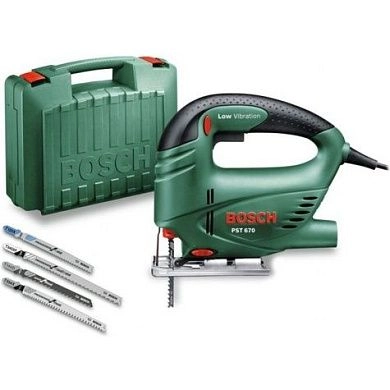 Пила лобзиковая PST 800 PEL + оснастка (530 Вт, до 65 мм, чем.)(0 603 3A0 101) BOSCH