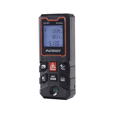 Дальномер лазерный LM301 (40м, длина волны 635 Нм, класс лазера 2, погреш. 2мм) PATRIOT / OPTIMA