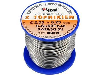 Припой для пайки Sn60Pb40, 2,0мм/250г (76819) CYNEL