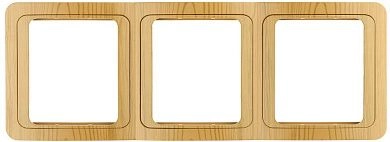 Панель "ГАММА" накладная, вертикальная, цвет ольха, 3 гнезда (SV-54149-A) СВЕТОЗАР
