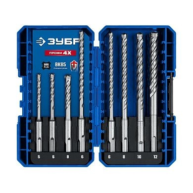 Набор сверл SDS-plus, 8шт., квадро: 5,6,8х110; 6,8х160; 10,12х160мм "ПРОФИ-4Х" (29313-H8-2) ЗУБР