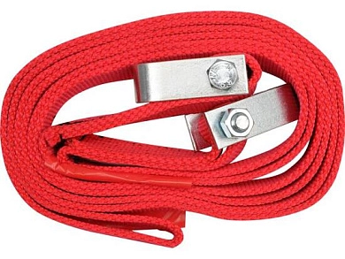 Трос ленточный буксировочный плетеный синтетический в комплекте с петлями (3500кг)(82234) VOREL