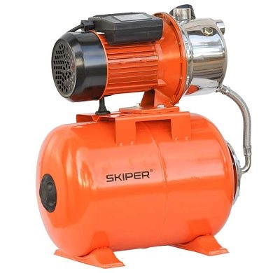 Станция водоснабжения автоматическая Skiper JET120S (1300 Вт, 3600 л/ч, 24 л, нерж), SKIPER