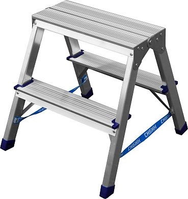 Лестница-стремянка двухсторонняя алюминиевая, 2 ступени (38825-02) СИБИН