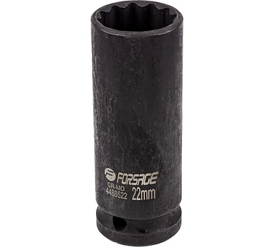 Головка глубокая, ударн., 1/2", L=78мм, 12гр, 22мм (F-4488522) FORSAGE