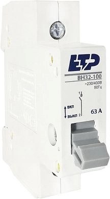 Выключатель нагрузки ВН32-100 (230/400В 1P 63А 12кА) 12313 ETP