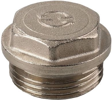 Заглушка GENERAL FITTINGS, 6-ти гранная головка с прижимной шайбой, латунь, наружная резьба, 1"