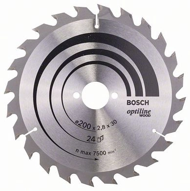 Диск пильный 200х30х2.8х24 Optiline Wood (2 608 640 618) BOSCH
