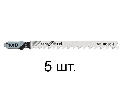 Пилка для лобзика T 101 D Clean for Wood, 5шт. (2 608 630 032) BOSCH