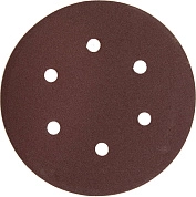 Круг шлифовальный д=150 мм, 6 отв., зерно 180, велкро осн., 5 шт. "Мастер" (35566-150-180) ЗУБР