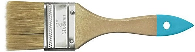 Кисть плоская 38мм, натур. cветлая щетина, дер. ручка (F_00704М) MOS