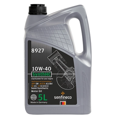 Масло моторное полусинтетика SynthHC 10W-40 API SN ACEA A3/B4, кан.5 л. (8927) SENFINECO