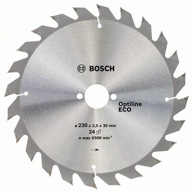 Диск пильный 230x30х2.0x24 Optiline Wood Eсо (2 608 641 793) BOSCH