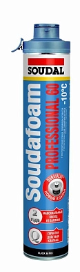 Монтажная пена пистолетная  Soudafoam PROFESSIONAL 60 зимняя Click&Fix 750 мл, SOUDAL