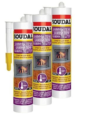 Герметик силикатный FLEX KAMIN 280мл черный туба (102829) упак. 3 шт SOUDAL