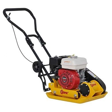 Виброплита SKIPER C90H-WM (Honda GX160, 5.5л.с., плита 54х42см., 15кН, 25м/мин, рез. ковр, колёса),