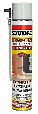 Пена монтажная всесезон. ОКНА ДВЕРИ 750 мл -5/+30 бытовая балон 50L (114093) SOUDAL