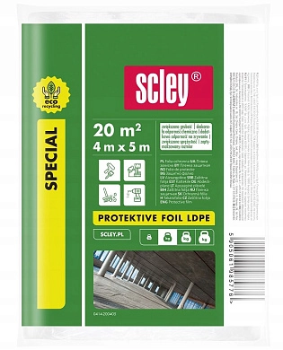 Пленка укрывочная малярная, вторичная 4х5м, 20 мкм, LDPE (0414-200405) HARDY