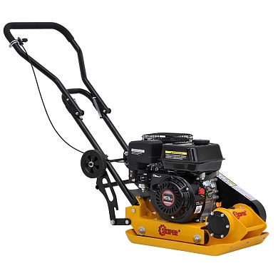 Виброплита SKIPER C60L-WM (LC160F, 5.5л.с., плита 53х37см., 11кН, 25м/мин, рез. коврик, колёса), SKI