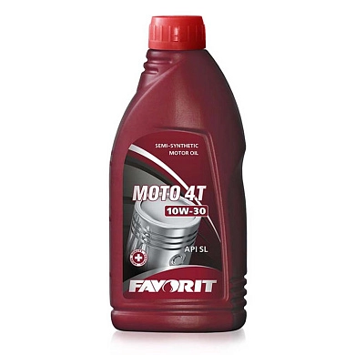 Масло моторное полусинтетич. 4T 1л FAVORIT MOTO 4-T SAE 10W-30 API SL, FAVORIT