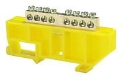 Шина N нулевая на DIN-изоляторе 8 отверстий желтая 68109 ETP