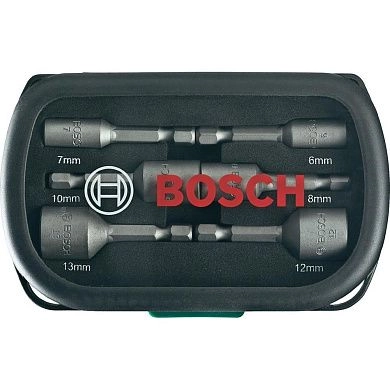 Набор торцевых головок (насадок) 6, 7, 8, 10, 12, 13мм, 6шт. (2.607 017 313) BOSCH