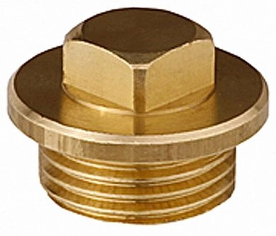 Заглушка GENERAL FITTINGS, 6-ти гранная головка с прижимной шайбой, никелированная латунь, н 51099-1