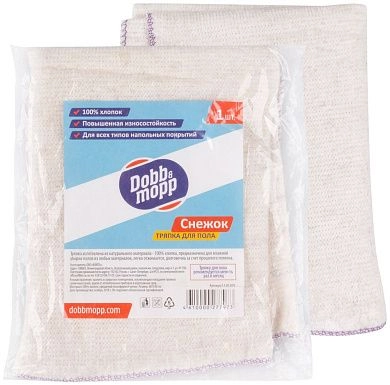 Тряпка для пола "Снежок" из белого хлопка, 600х800 мм (F_68551) Dobb&Mopp