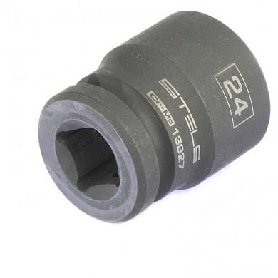 Головка ударная шестигранная, 24 мм, 1/2", CrMo (13927) STELS