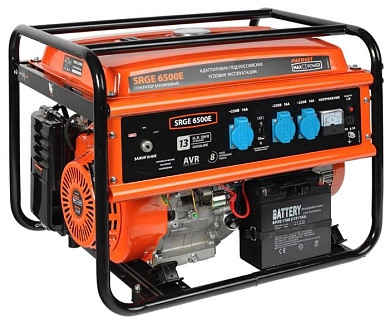 Генератор бензиновый SRGE6500E (5,5 кВт 220В 25л розетка 3х220/12В) PATRIOT / IMPERIAL