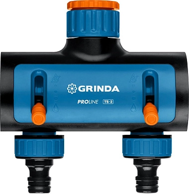 Распределитель поливочный, двухканальный 3/4″ - 1″ (8-426312_z02) GRINDA
