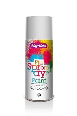 Краска аэрозольная  белая флуоресцентная (265г) MAGICLINE