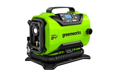 Компрессор автомобильный аккум. Greenworks ACG301 24В/12В (11 бар), без АКБ и ЗУ
