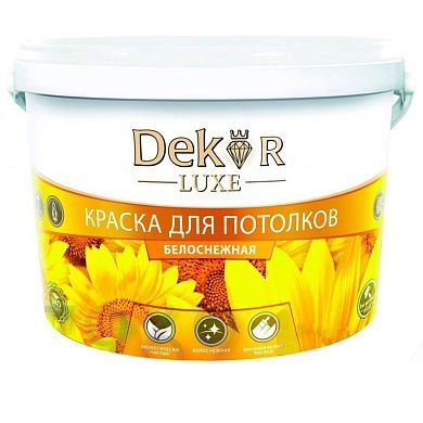 Краска ВД-АК-216 "DEKOR" для потолков белоснежная 3.0 кг