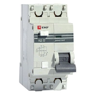 Автомат дифференциальный АД-32 (230В 1Р+N 50A/30мА (С) 45кА) DA32-50-30-pro EKF Proxima